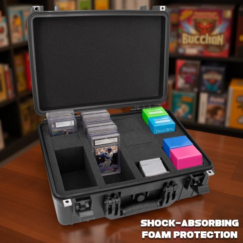 CASEMATIX Graded Card Case Pro Edition - Fits 120+ BGS/PSA Graded Sports Trading Cards, Waterproof Beveled Slab Trading Card Box, Precision-Cut Graded