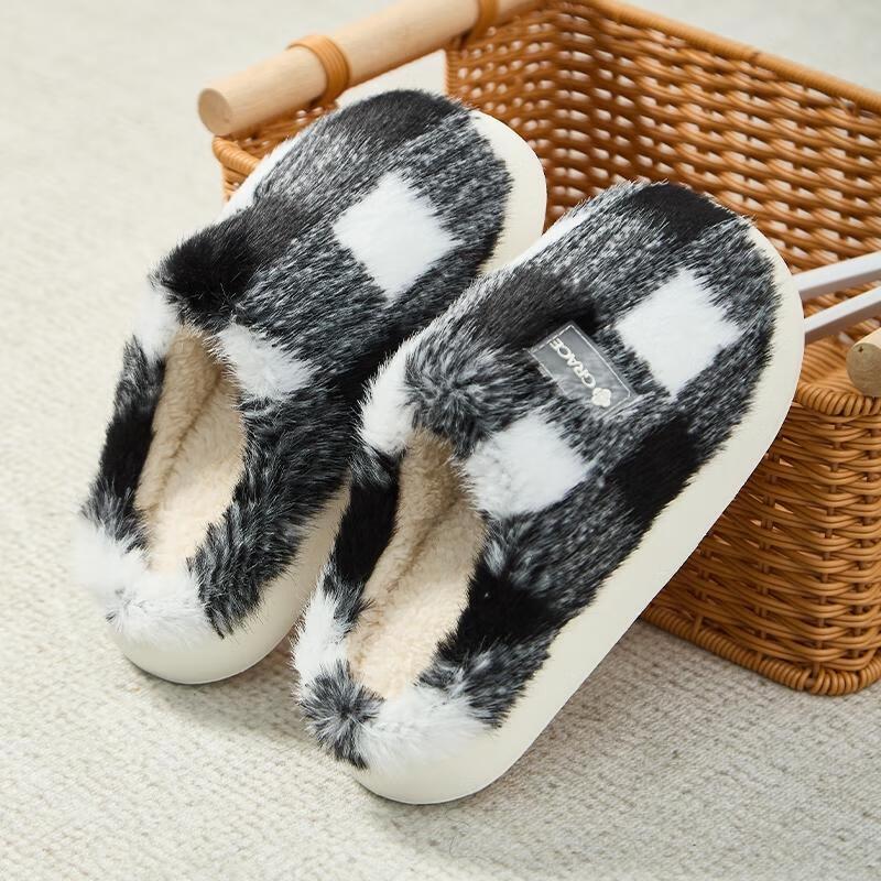 

Grace Plaid Winter Warm Slippers 42-43