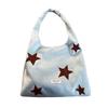 Simple Star Embroidery Faux Suede Women's Shoulder Bags Vintage Versatile Female Handbag Casual Large Capacity Ladies Tote Bag