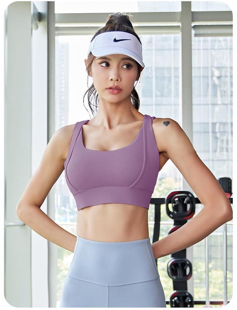 Double-Strap Nude Feel Quick-Dry Sports Set: Shockproof & Anti-Shake Fitness Wear for Women (No Bra Needed)