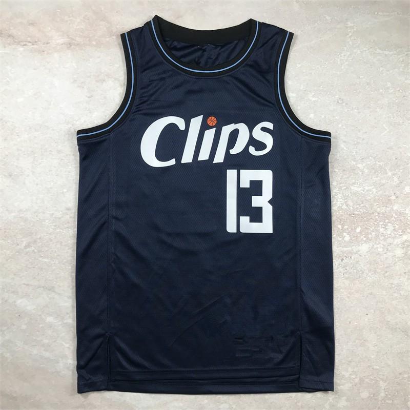 Mens LA Clippers 13 Paul George Basketball Jersey Hot Press Print Sportswear Adult Training Game Wear
