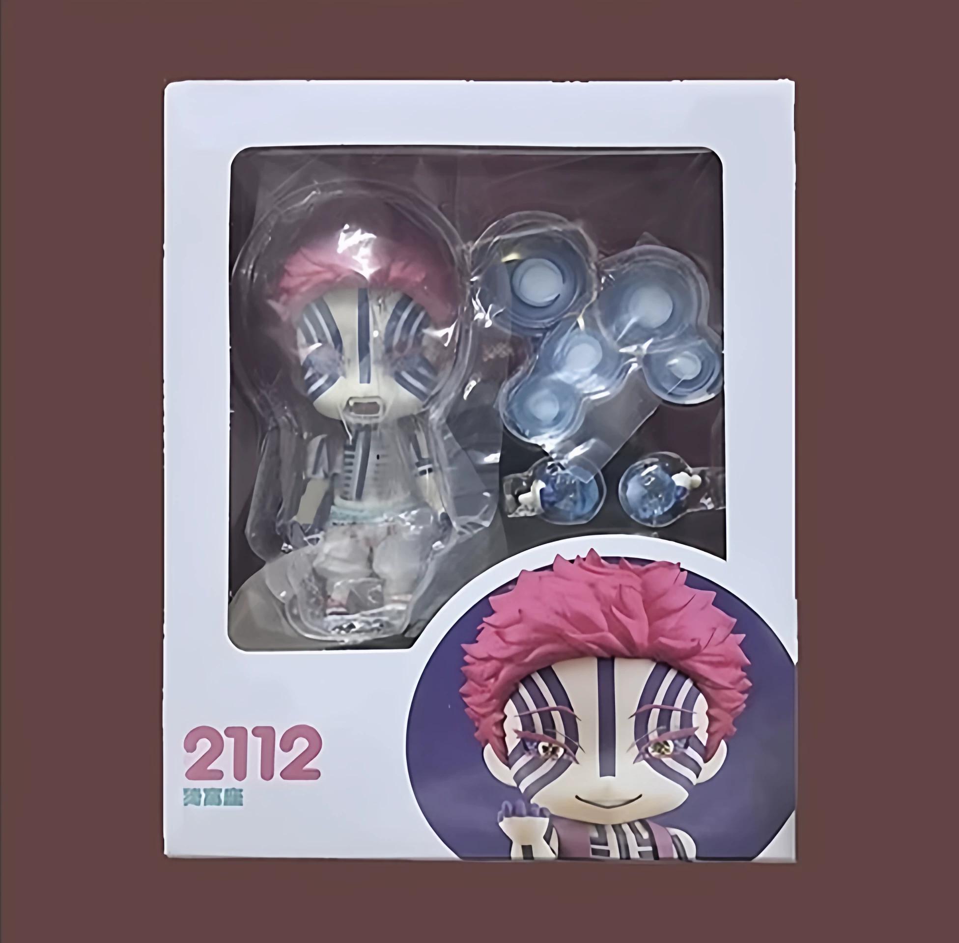Anime Merchandise Demon Slayer: Kimetsu No Yaiba Nendoroid 2112 Akaza Articulated Desktop Decorative Ornament Figure Model Toy