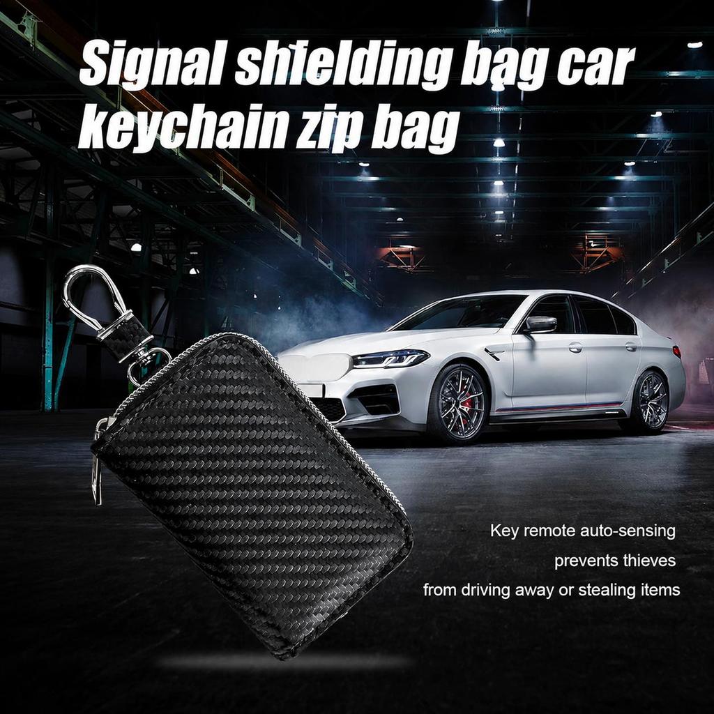 Carbon fiber car key protection case anti-theft cover for automatic keys with locks male universal key protection cover