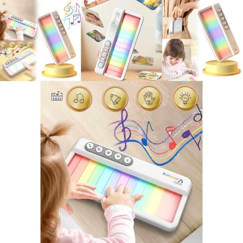 Multifunctional Children's Electronic Piano With Rainbow Lights Colorful Music Box For Babies