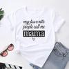 European Size Women Print Tee Letter Mom Trend Mama Mother Top Fashion T Shirt Woman Female Clothing Short Sleeve Graphic T-shirts