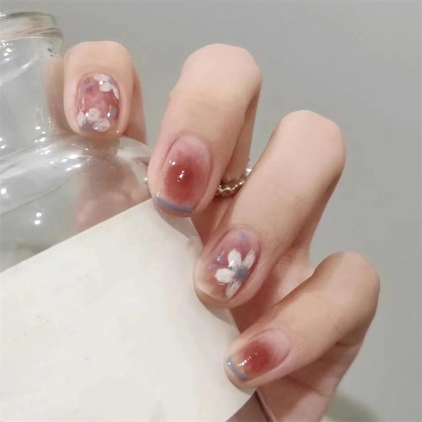 24Pcs Red Sweetheart White Checkerboard Press On Nails Removable Fake Nail Tips Art Acrylic Manicure