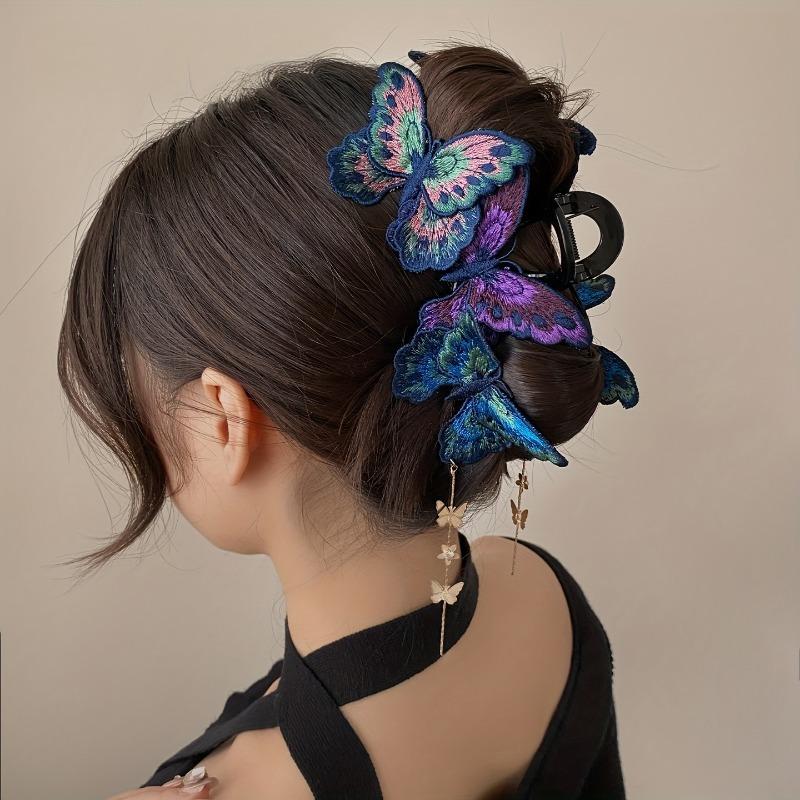 Vintage Butterfly Hair Clips for Women, Ponytail Holders with Butterfly, Perfect for Braids and Waves, Butterfly Hair Clips