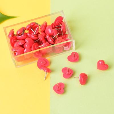 50Pcs Lovely Premium Heart Shaped Thumb Tacks Push Pins Wall Tacks For Home