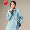 Women's Belted Wool Blend Mid-length Coat