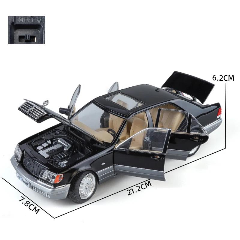 CTEJP1 1:24 Mercedes Benzs W140 S320 Classic Sedan Alloy Scale Car Model Diecast Metal Sound&Light Children Toy Car Vehicles Gift