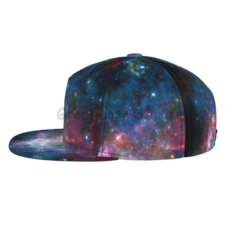 Beautiful Galaxy Space Baseball Cap Men Women Adjustable 3D Printed Snapback Flat Bill Hip Hop Hat