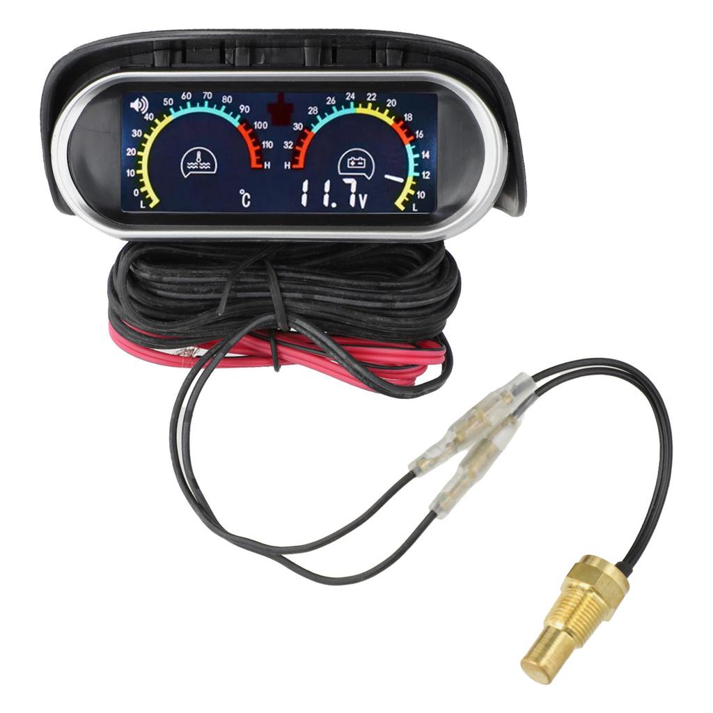 Car Instrumentation Digital Water Temp Gauge and Voltage Meter with Easy Setup