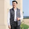 Men Cotton Vest Stand Collar Sleeveless Zipper Closure Thermal Jacket with Pockets Solid Color Winter Waistcoat