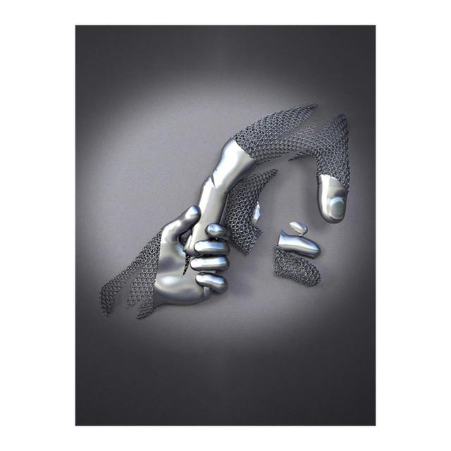 Metal Figure Statue Posters Print Modern Lovers Sculpture Canvas Painting Wall Art Wall Pictures for Room Home Decoration No Frame