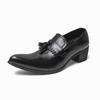 Men's Large Size British Style Leather Tassel Loafers with Pointed Toes