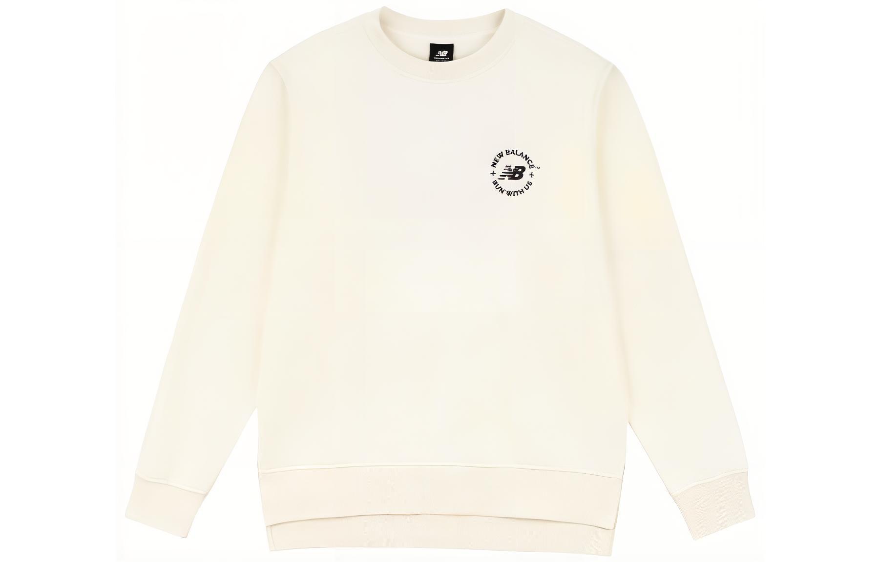 New Balance Sweatshirts Men s White Crew Neck Moderate Regular AMT33343-CIC L