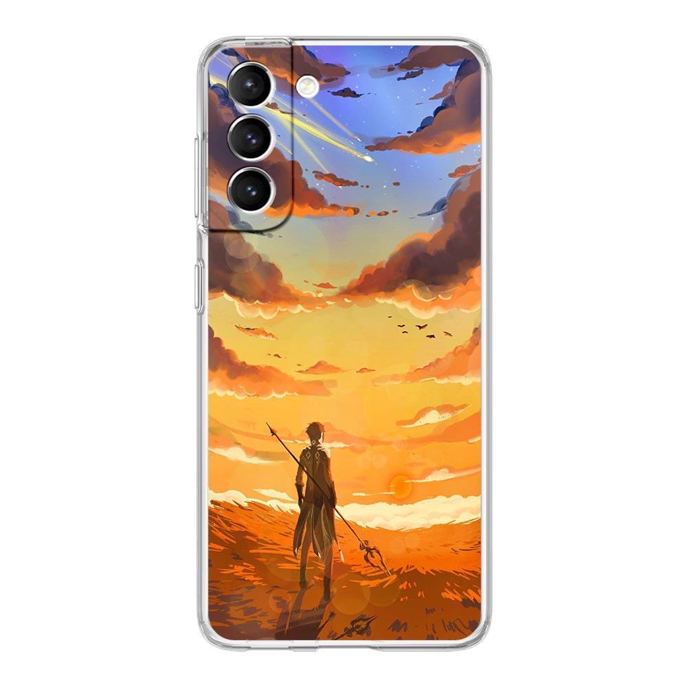 Genshin Impact Game landscape Phone Case For Samsung Galaxy S23 Ultra S22 5G S20 S21 FE 5G S10E S9 S8 S10 Plus Soft Clear Cover