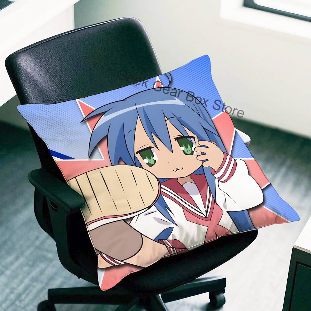 Konata Izumi LLucky SStar Anime Celebrity Merchandise AllMatch Printed Pillow Case Sofa Car Office Room Decoration Protector