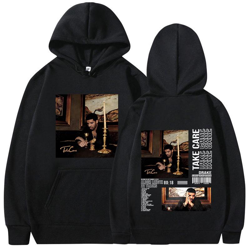 Rapper Drake Music Album Cover Graphic Hoodies Men's Fashion Hip Hop Vintage Sweatshirts Autumn/Winter Fleece Warm Pullovers Y2k