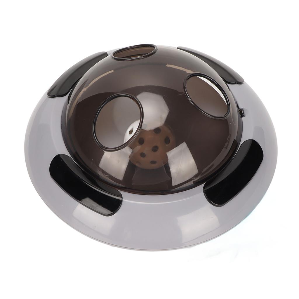 Katze Elektrisches Feder Spielzeug Geräuscharm Langeweile Abbau Fliegende Untertasse Form Interaktives Lustiges Katzenspielzeug für Bewegungstraining