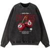 Billiards Cherry Girl Vintage Washed Cotton Sweatshirt Harajuku Thin style Fashion Crewneck Hoodie Vintage Oversize Tops