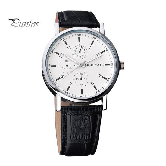 Men Dress Watch Watches Chronograph Casual Analog Quartz Movement Belt Strap Wristwatch Gift for Boyfriend Father Sleek