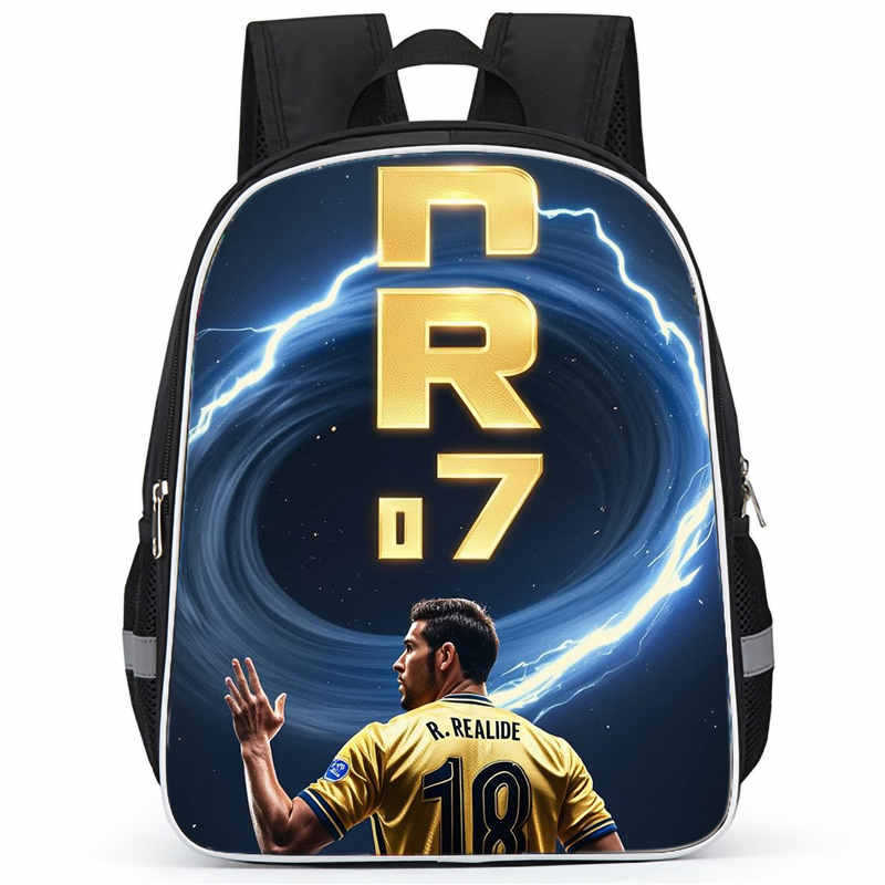 Cr7 Rucksack Hochauflösender Druck Große Kapazität Multifunktion Reißverschluss Oxford Rückenschutz Leichter Rucksack