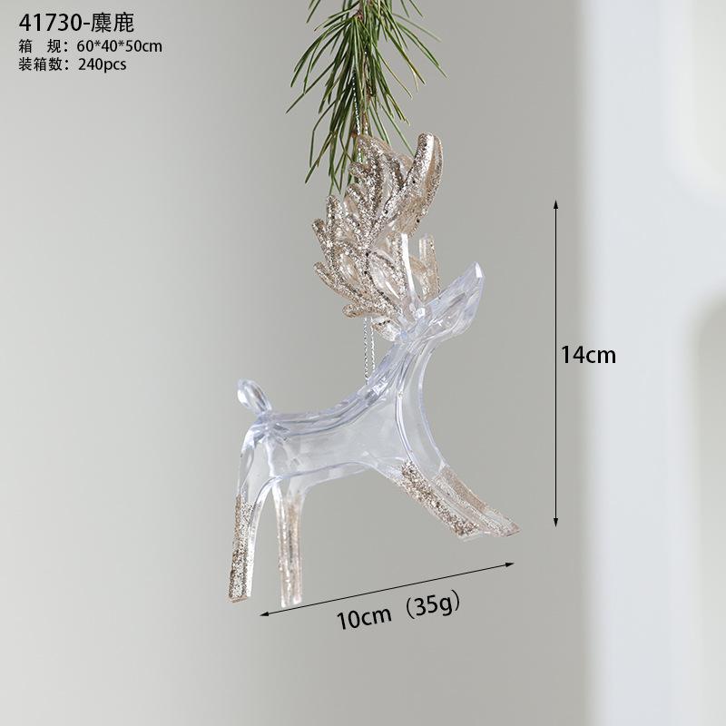 Modern Acrylic Christmas Tree Ornaments Bells Pumpkin Carriage Carousel Ballerina Minimalist Luxury Decor