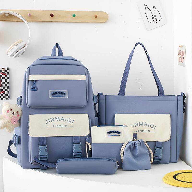 Primary School Girl Junior High School Student Cute Color Blocking Backpack High School Student College Student Backpack