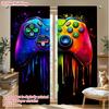 2PCS Digital Printed Curtains, Game Controllers Gaming Video Game Pattern, Window Drapes for Living Room Bedroom Home Decoration