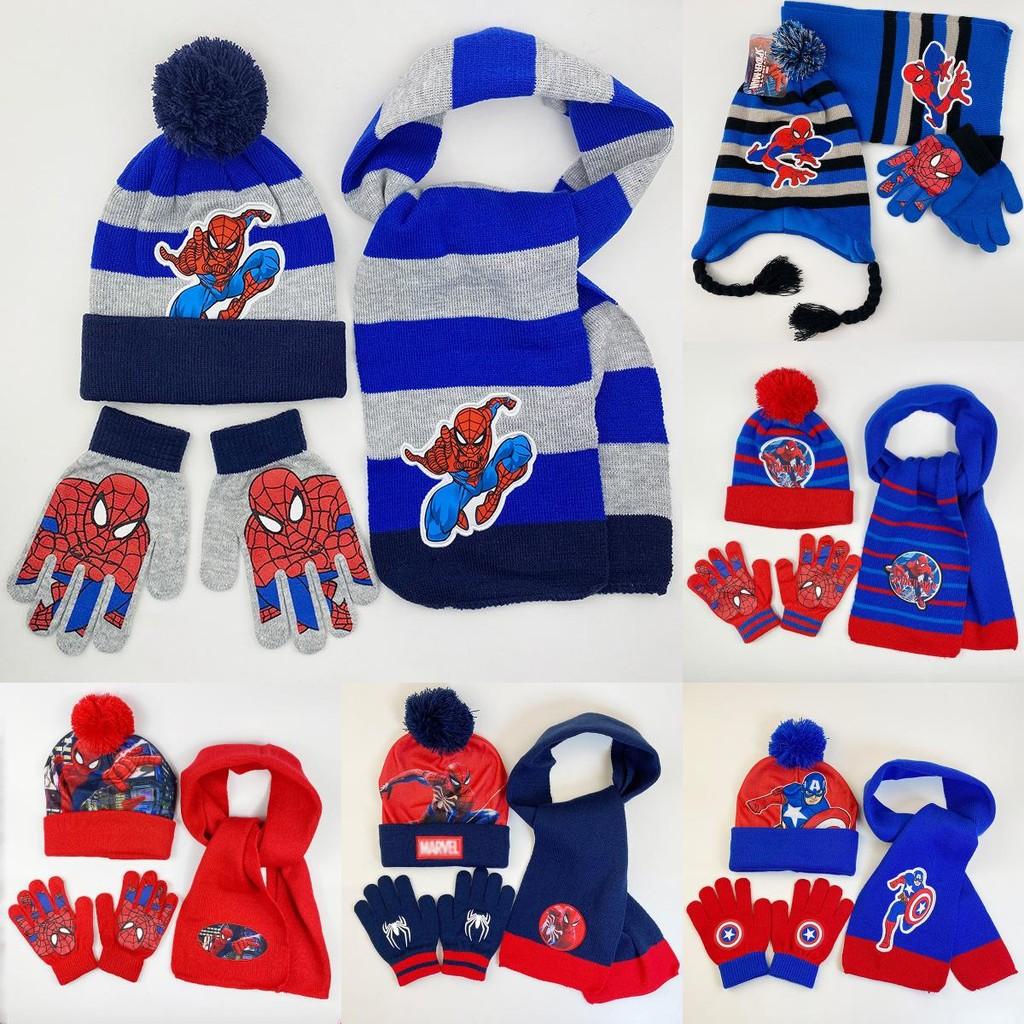 Cozy And Colorful Spider Man Knit Hat Scarf And Gloves Set For Boys Autumn Winter Outdoor Fun
