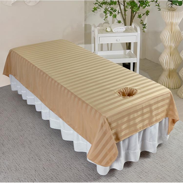 

Modern Minimalist Striped Bed Cover Beauty Bed Sheets with Holes Made of Silk Cotton Bedding Massage King Size Beds Single 240x140CM