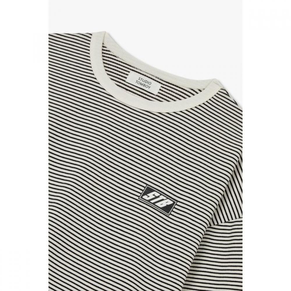 STudio Tomboy STripe Crop T shirT  9175122973 