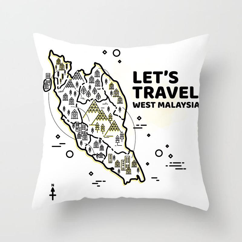 Ins Home Supplies Hand-painted Ocean Car Pillow Office Cushion Cover