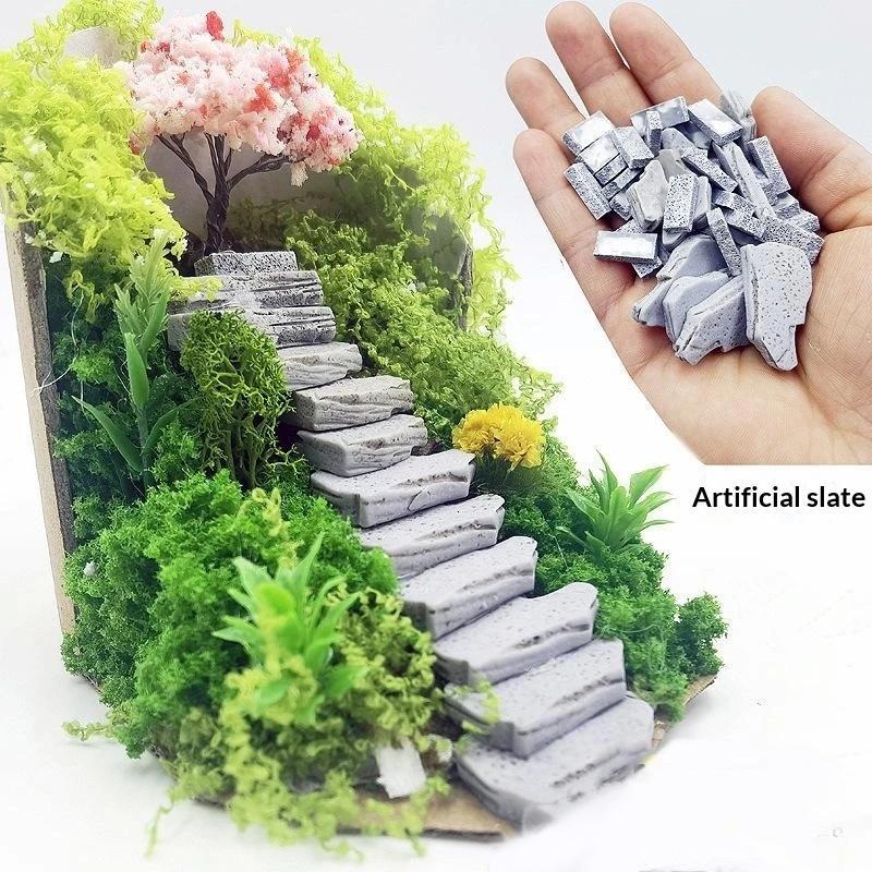 10Pcs Stepping Model Stones Irregular For Garden Pathway Walkway,Miniature Outdoor Landscaping Decorative Step Rocks