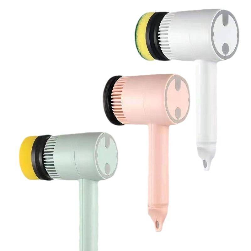 Electric Cleaning Brush For Kitchen Surfaces With Multiple Heads For Home Cleaning