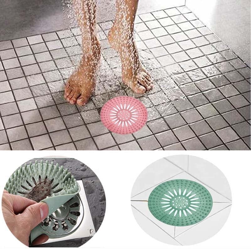 Round Bathtub Drains Hair Durable Silicone Drain Catcher Durable Shower Drain Covers Hair Stopper for Bathroom Kitchen