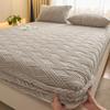 Lenzuolo con angoli in peluche a tinta unita Pile di corallo Anti-acaro Morbido Confortevole Antiscivolo Coprimaterasso Jacquard Copertura protettiva per letto