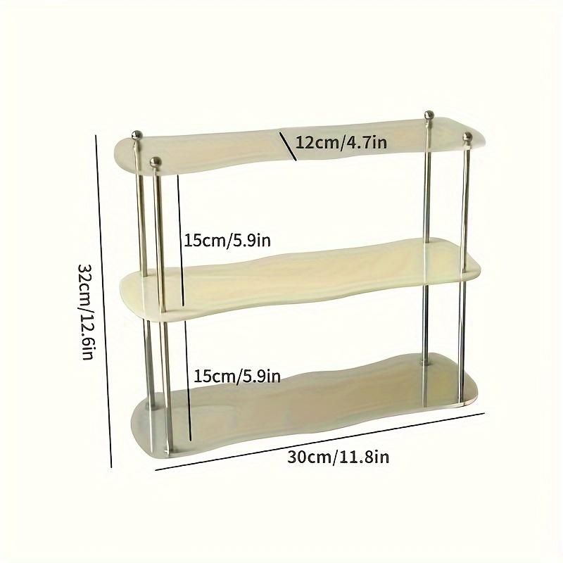 2-Tier Acrylic Desktop Organizer Shelf, Detachable Space-Saving Display Stand for Makeup, Cosmetics, Skincare & Beauty Essentials, Easy To Assemble