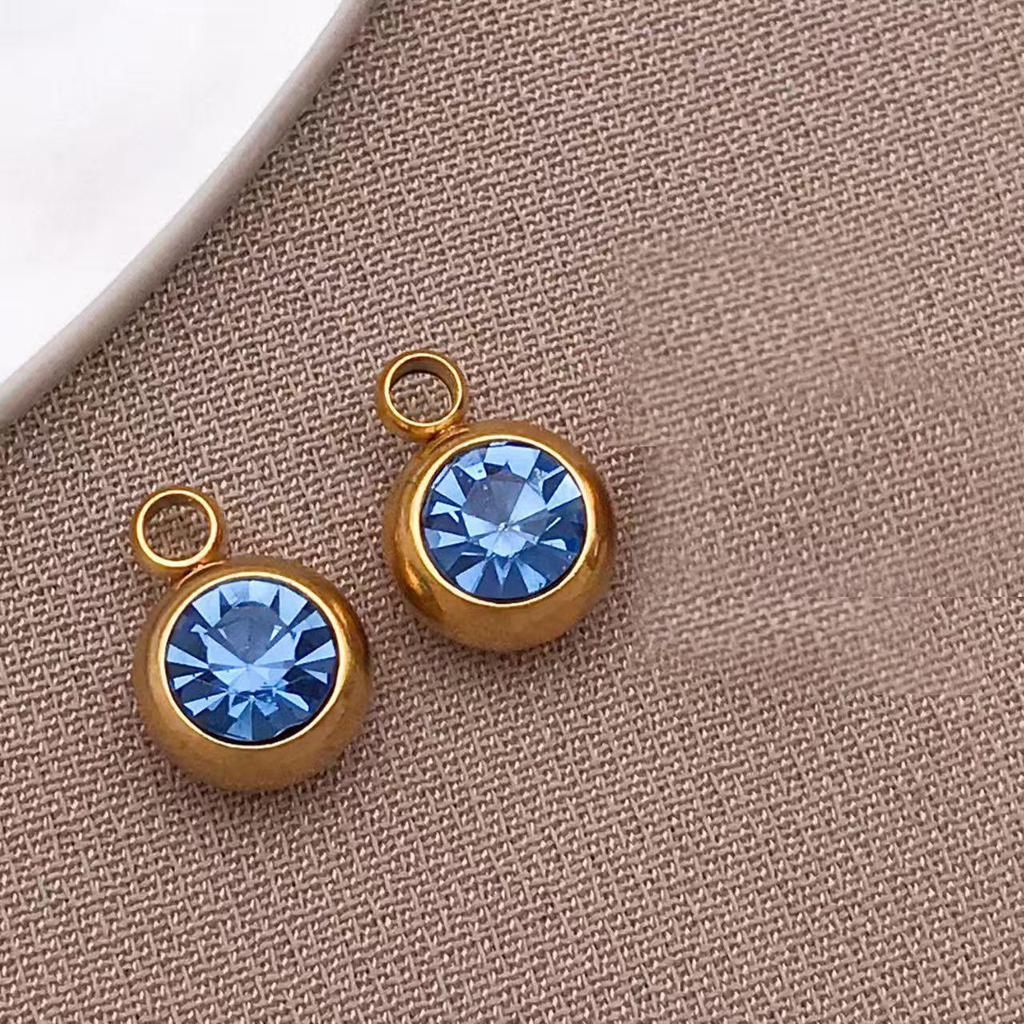 Stainless Steel Inlaid Diamond Satellite Stone Birthstone Jewelry: Bracelet, Necklace, Pendant.