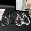 Double Chain Crystal Bowknot Keychain Wrist Lanyard for Mobile Phones