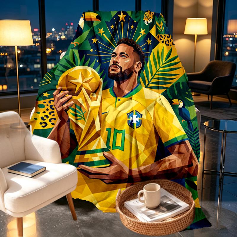 Neymar Jr Print Blanket - Soft & Comfortable, for Bedroom, Travel, Sofa, Home Decoration - Birthday Christmas Gift for Friend