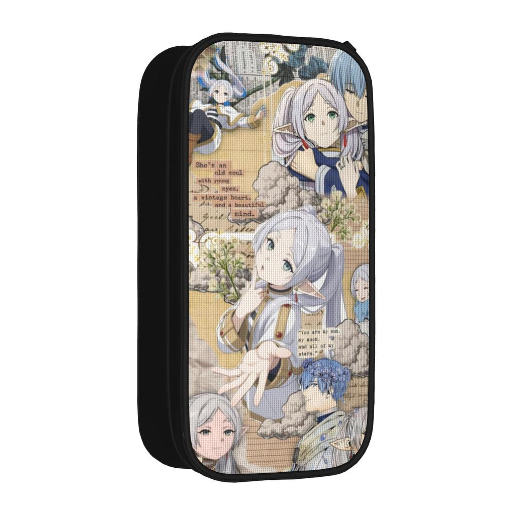 Lovely Himmel Frieren Anime Pencil Cases Pencilcases Pen Holder for Student Big Capacity Bag Students School Zipper Accessories
