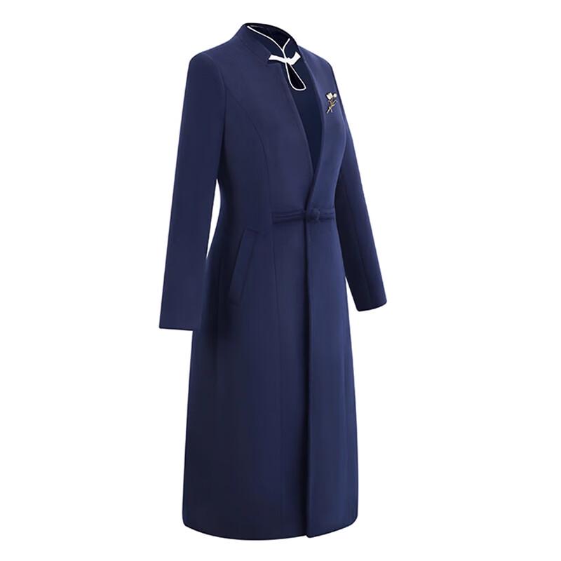 Tluoman Women's New Chinese Style Wool Blend Mid-length Coat