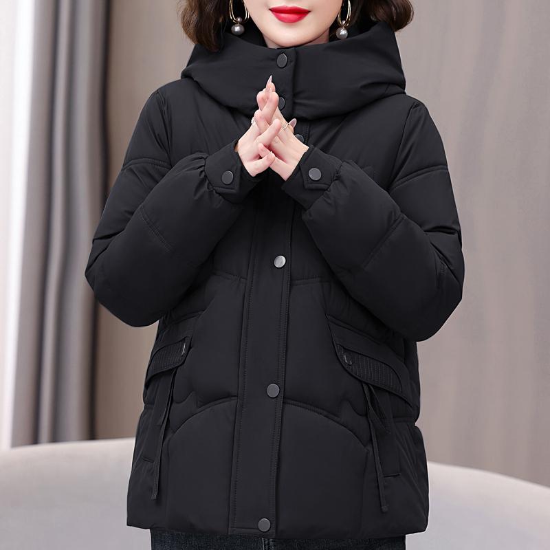 Plus Size XL-5XL Fashion Winter Woman Parkas Hooded Thick Warm Jacket Loose Middle Age Women's Coats