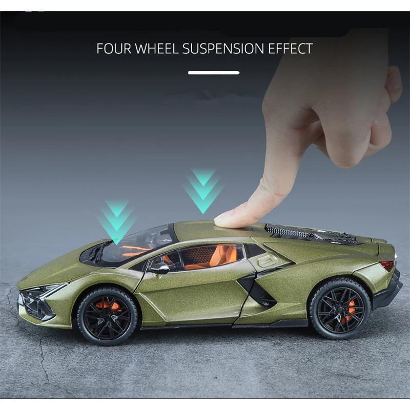 1/24 Lamborghini Revuelto Alloy Sports Car Model Diecast Metal Toy Racing Super Car Vehicles Model Sound and Light Simulation Childrens Gift
