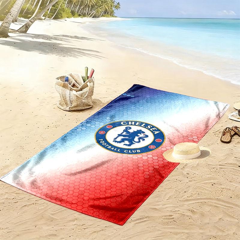 Chelsea F Print Beach Towel, Large Soft Quick Dry Towel for Beach Camping Swimming