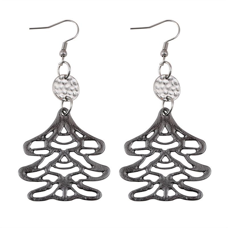 

Retro Hollow Christmas Tree Alloy Earrings - Creative & Simple Style