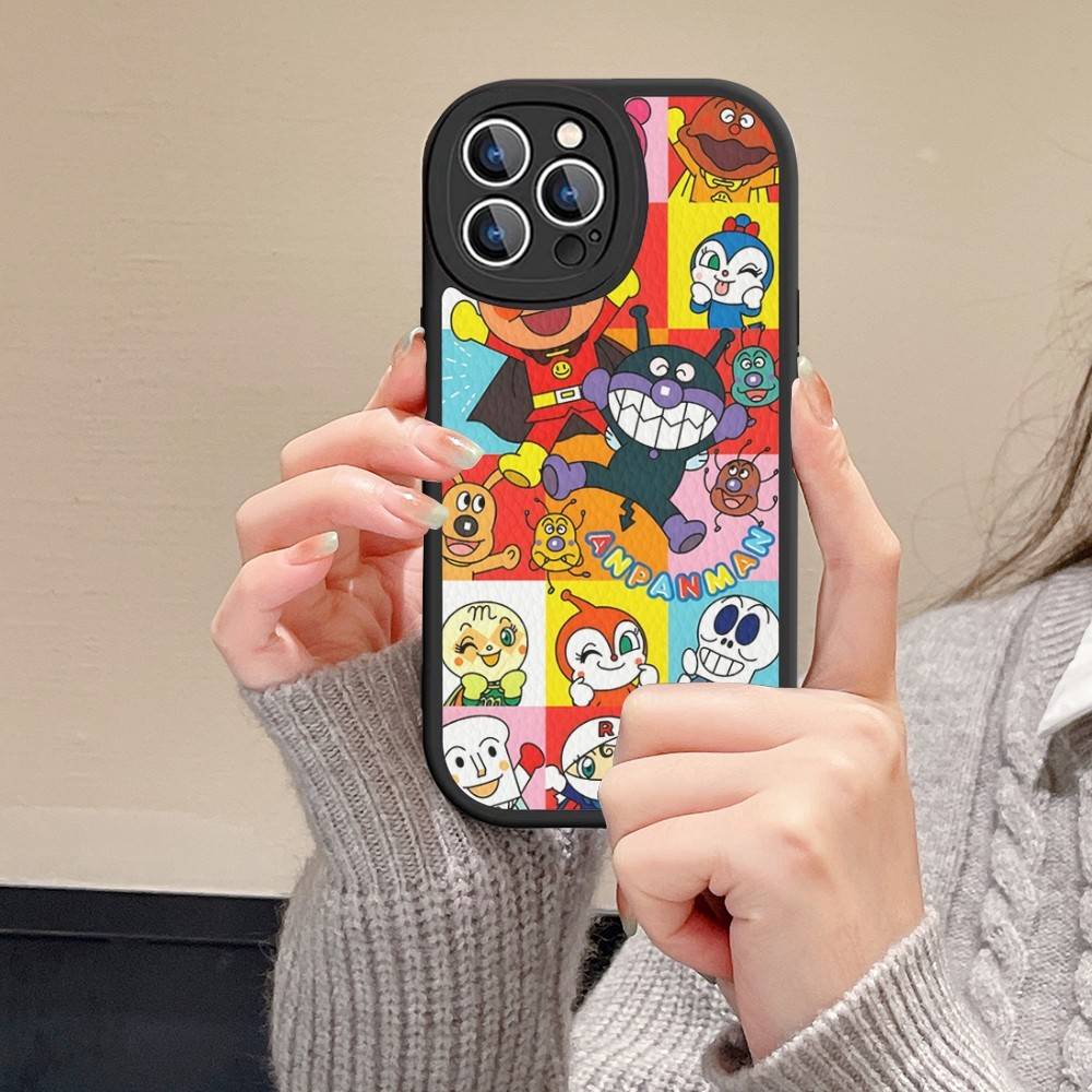Fashion Anpanman Phone Case Hard Leather For iPhone 16 15 14 13 12 Mini 11 14 Pro Max Xs X Xr 7 8 Plus Fundas