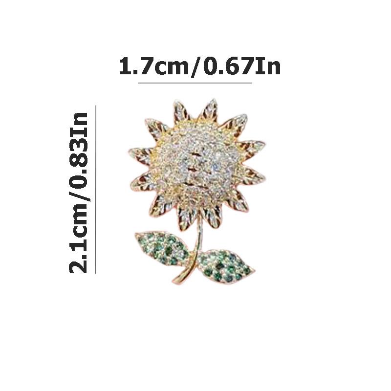Broche délicate en émail tournesol, plante, fleur, élégante, pour femme, épingle à revers en zircon, accessoires pour vêtements, cadeau, bijoux